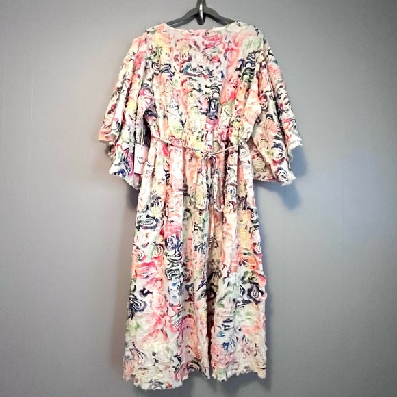 BNCI Skydancer Bohemian Embroidered Dress size L Flared Sleeves NWT - Picture 2 of 10